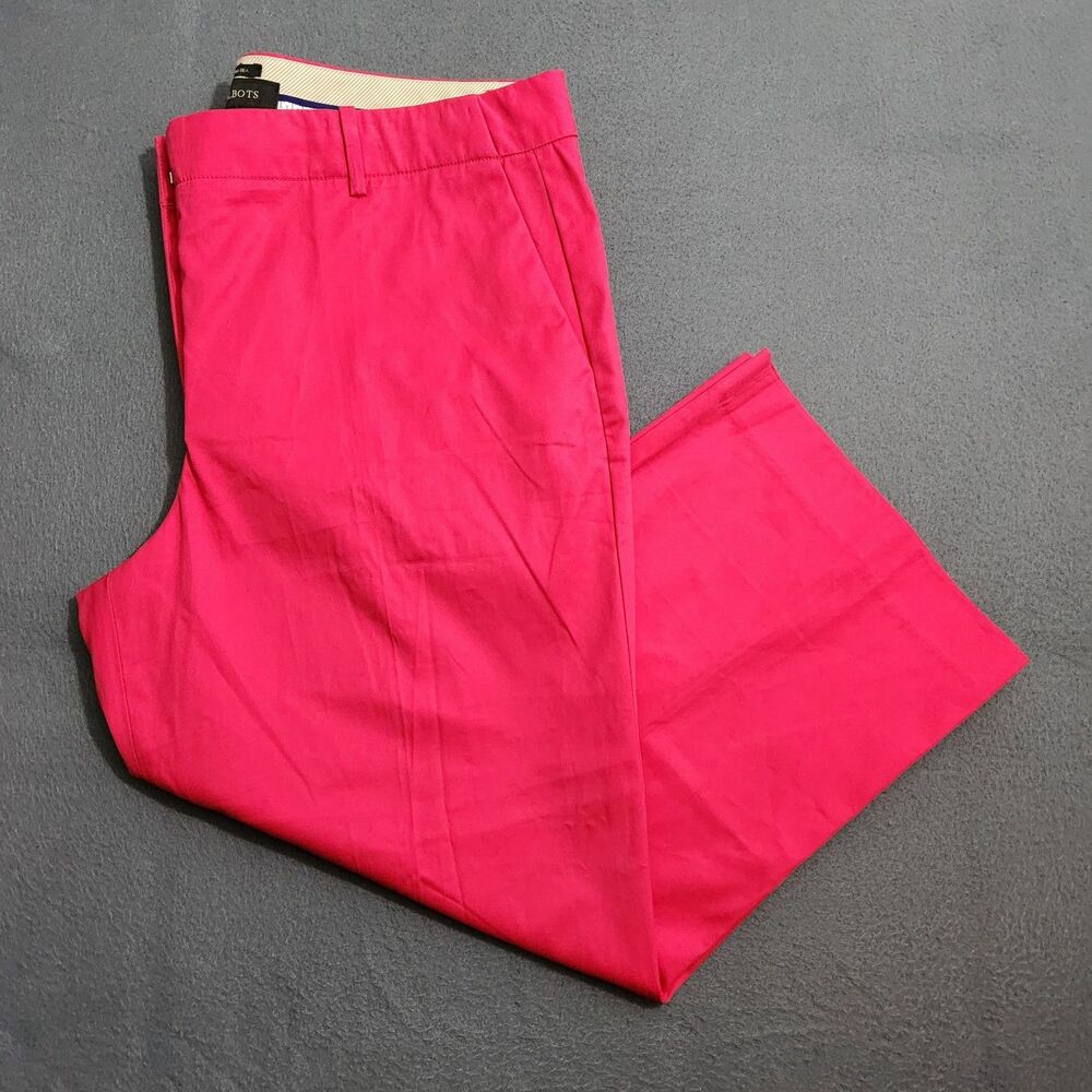 Talbots Pants Women 14 Pink Chelsea High Rise Straight Leg Chino NWT